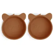 Nuuroo Alex silicone deep plate 2-pack Koala - Caramel Café