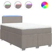 vidaXL Boxspring met matras stof taupe 120x200 cm