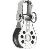 Harken Single Micro Block With Pulley Shackle Zwart,Zilver