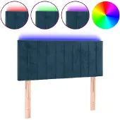vidaXL Hoofdbord LED 80x5x78/88 cm fluweel donkerblauw