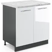 Vicco Fame-Line Wastafelkast – 80 cm, WB Marmer Wit Hoogglans