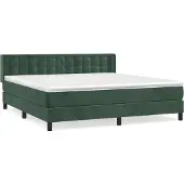 vidaXL Boxspring met matras fluweel donkergroen 180x200 cm