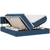 vidaXL Opbergbed met matras met opslag Blauw 200 x 200 cm Kunstleer