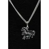 MOOYE ® - Collectie Zilveren Paard ketting hanger - duo