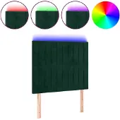 vidaXL Hoofdbord LED 80x5x118/128 cm fluweel donkergroen