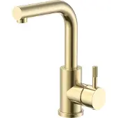 Alvoro Aura Wastafelkraan Met Draaibare Rechte Uitloop - Geborsteld Messing PVD - Zonder Waste - RVS 304 - Kranen, Keukenkranen, Opbouw Keukenkranen