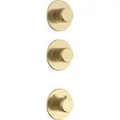 Alvoro Aura Afbouwdeel Voor Inbouw Thermostaat Met 2 Stopkranen - Geborsteld Messing PVD - Kranen, Badkranen, Inbouw Badkranen - 5404024125520