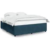 vidaXL Bedframe, blauw, 180x200 cm, fluweel
