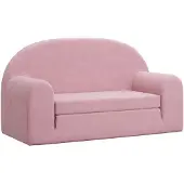 vidaXL Kinderslaapbank 2-zits zacht pluche roze