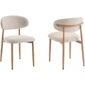 Furnihaus Eetkamerstoelen Celia Beige Naturel Santi Set van 2