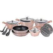 Berlinger Haus Marmerlook bloempotset Rose Gold Metallic Line, 15 stuks, , model BH 1224N
