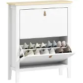 HOMCOM neerklapbare schoenenkast - Spaanplaat - 80x24x95,5cm - Wit