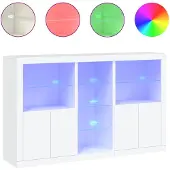 vidaXL Dressoir met LED-verlichting 162x37x100 cm wit