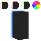 vidaXL Tv-wandmeubel met LED-verlichting 30,5x35x70 cm zwart