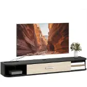 HOMCOM TV-standaard van MDF, 120x26x16 cm, zwart