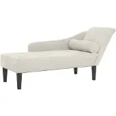 vidaXL Chaise longue met kussens fluweel crèmekleurig