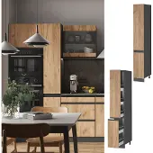 Vicco R-Line Apotheekkast – 30 cm J-vorm Krachtige eik goud