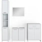Vicco Badkamermeubel set Kiko, Wit, 4-delig
