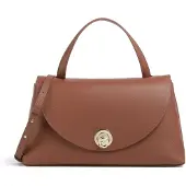 Coccinelle Leren schoudertas handtas Nikla Handbag Double Grainy Leather Cognac / Noir bruine