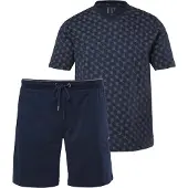 JP 1880 Regular Fit pyjama donkerblauw, Bedrukt
