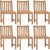 vidaXL Tuinstoelen 6 st met kussens massief teakhout