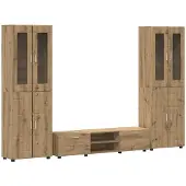 vidaXL Tv-meubelset FLORIN 3 st Artisan Eiken Bewerkt hout