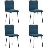 vidaXL Eetkamerstoelen 4 st fluweel blauw