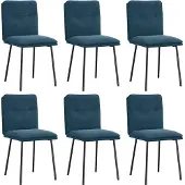 vidaXL Eetkamerstoelen 6 st fluweel blauw