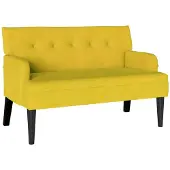 vidaXL Chesterfield Bank Geel 112 x 65,5 x 75 cm Fluweel