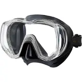 Tusa Freedom Tri-Quest – Panoramische duikbril & snorkelmasker met extra breed zichtveld – CrystalView glas – Zwart/Zwart - M3001QB BK