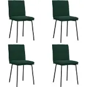 vidaXL Eetkamerstoelen 4 st fluweel donkergroen