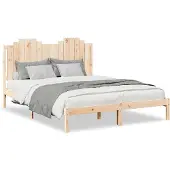 vidaXL Bedframe extra lang zonder matras massief hout 160x220 cm