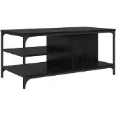 vidaXL Salontafel Zwart Eiken 100 x 50 x 45 cm Bewerkt hout