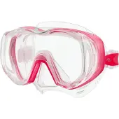 Tusa Freedom Tri-Quest – Panoramische duikbril & snorkelmasker met extra breed zichtveld – CrystalView glas – Transparant/Roze - M3001 BP