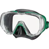 Tusa Freedom Tri-Quest – Panoramische duikbril & snorkelmasker met extra breed zichtveld – CrystalView glas – Zwart/Groen - M3001QB EG