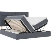 vidaXL Opbergbed met hoofdeinde Donkergrijs 200 x 200 cm Fluweel