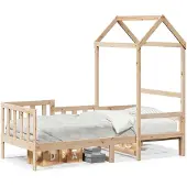 vidaXL Slaapbank met huisje 80x200 cm massief grenenhout