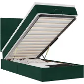 vidaXL Ottoman bed met matrassen en LED's 80x200cm fluweel donkergroen