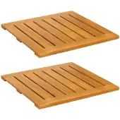 vidaXL Badmat 2 st Naturel 50 x 50 cm Massief Acacia Hout