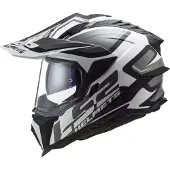 LS2 Helmets MX701 Explorer Alter Matt Zwart Wit ECE 22.06 Adventure Helm Maat S