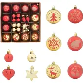 vidaXL Kerstbal Set 40 st Goud en rood Ø 6 cm Kunststof