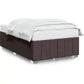 vidaXL Bedframe zonder matras 120x200 cm stof donkerbruin
