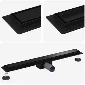 vidaXL 2 in 1 Doucheafvoer Zwart 80 cm Roestvrij staal 304