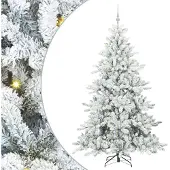 vidaXL Kunstmatige Hinged Kerstboom Wit 180 cm PVC en Staal