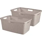 Curver Jute Wasmand - 46L - 2 stuks - Taupe