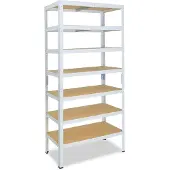 Shelfplaza HOME metalen stellingkast - 200x23x30 cm - wit - 7 planken