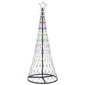 vidaXL LED kerstboom met 230 LED Multikleur 184.5 cm Metaal