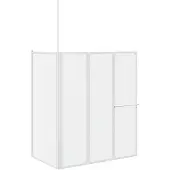 vidaXL Badscherm Mat 120 x 70 x 137 cm Aluminium