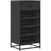 vidaXL Schoenenrek 48x38x97,5 cm bewerkt hout zwart