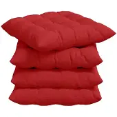 vidaXL Zitkussens 4 st Stof Rood 40 x 40 x 6 cm